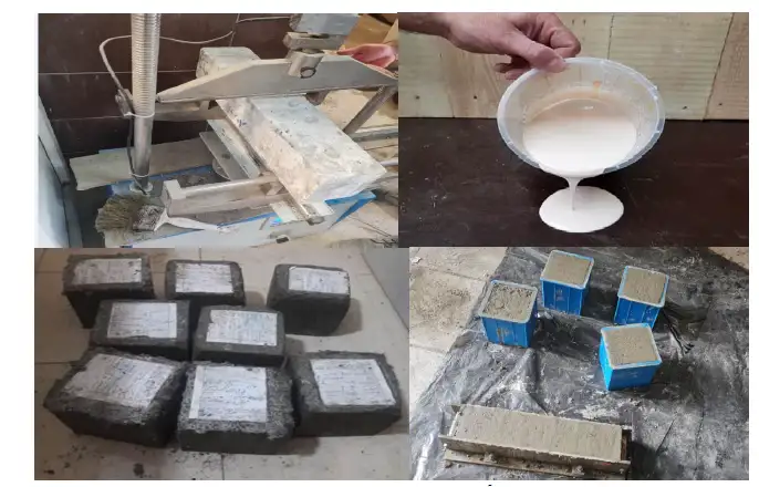 نمونه های ساخته شده روسازی بتن غلتکی پلیمری