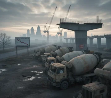 سقوط فروش بتن آماده در بریتانیا در سال 2025