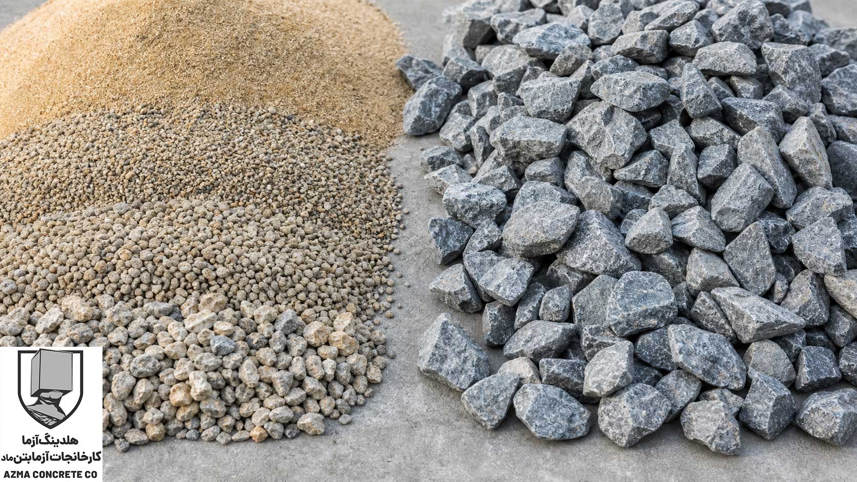 سنگدانه چیست؛ نمونه شن و ماسه بتن با دانه بندی سنگدانه استاندارد