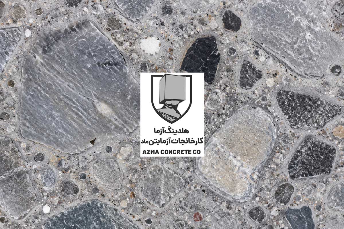 برش مقطعی بتن سخت شده و توزیع متراکم ذرات سنگدانه در خمیر سیمان